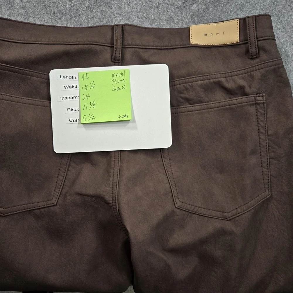 MNML Jeans Mens 36x34 Brown Dark Wash Bootcut 5 Pocket Denim Casual Pants